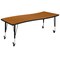 Flash Furniture Oval 60 W, 86 L, 25 H, Chrome, Laminate, Particleboard, Steel, Wood Grain XU-GRP-A3060CON-60-OAK-T-P-CAS-GG - alternate 4